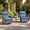 Brown/Navy, variant on Patiobula Outdoor Conversation Set,3-Piece Patio Wicker Swivel Rocker Chairs Set with Side Table,All-Weather Rattan Swivel Glider Chairs with Removable Cushions for Porch, Backyard,Brown/Gray