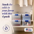 thumbnail image 3 of Homz 66 Quart Clear Plastic Stackable Storage Bin Containers, 4 Pack, 3 of 8