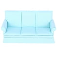 thumbnail image 3 of M Buder 1:12 Doll House Mini Sofa with 3pcs Pillow Living Room Furniture Wooden Decoration Accessories, Blue (5.9 inches / 15 cm), 3 of 9