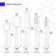 thumbnail image 6 of Ozarke Malta Cutlery Set, Stainless Steel Shiny Silver (Set of 20), 6 of 6