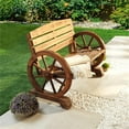 thumbnail image 3 of Patio Festival Outdoor Adirondack Solid Wood Bench in Natural Color, 3 of 7
