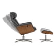 thumbnail image 4 of Jennifer Taylor Home Jovan 31.5" Mid-Century Modern Genuine Leather Recliner Lounge Chair & Ottoman Set, Shadow Gray Leather, 4 of 10