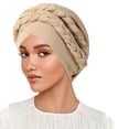 thumbnail image 1 of Milk Silk Hijab Headband Two Tone Solid Color Head Wrap with Design for Everyday and Comfort, 1 of 3
