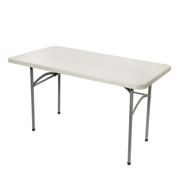 OEF Furnishings 4 Foot Heavy Duty Folding Table, 24" x 48", Light Grey