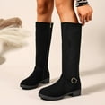 thumbnail image 5 of Wowcloth Knee High Boots for Women - Comfortable Round Toe Mid Heel with Solid Color Long Shaft Casual Retro Style Boots, 5 of 9