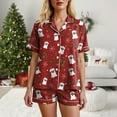 thumbnail image 6 of TTUHYWXI Women Christmas Pajamas Shorts Set White Christmas Pajamas Short Sleeves Shirt and Shorts 2 Piece Pjs Sleepwear (Watermelon Red, S), 6 of 7