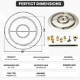 thumbnail image 2 of Dreffco Fire Pit Burner Pan & Ring - Works with Liquid Propane - Stainless Steel Fire Pit Burner Kit 30-Inch Pan, 24-Inch Ring - 150,000 BTU Max, 2 of 10