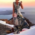 thumbnail image 2 of Moda Casual verano sin mangas cuello en V vestido estampado cremallera vestido de mujer vestidos largos Pompotops  ghjkhdj5092, 2 of 5