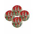 thumbnail image 7 of 13 Inch Round Placemats Set of 4, Red Christmas Tree Non Slip Heat Insulation PP Table Mats, Winter Watercolor Gold Snowflakes Washable Place Mats for Kitchen Dining Party Table Decor, 7 of 7