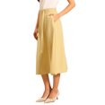 thumbnail image 4 of INSPIRE CHIC Women's A-Line Skirt Elastic High Waist Maxi Skirt with Pockets L Yellow, 4 of 4