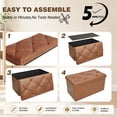 thumbnail image 4 of Nnovaroom 30 Inches Ottoman with Storage,Folding Storage Ottoman Bench,Load 400lb, for Living Room & Under Bed Storage, Faux Leather,Brown, 4 of 8
