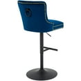 thumbnail image 6 of Adjustable Velvet Bar Stools with Back, Fashionable Swivel Counter Height Bar Chairs with Thick Cushion, Crystal Button Tufting and Gold Nailhead Trim for Kitchen, Dining, Pub, or Café (Deep Blue), 6 of 7