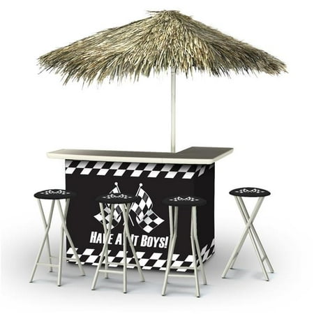 Patio Furniture Buy Online Best of Times 2003W1431P Have At It Boys Palapa Portable Bar with 6 ft. Square Umbrella, Black & White ()