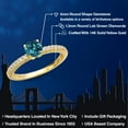 thumbnail image 2 of Gem Stone King 14K Yellow Gold London Blue Topaz and Lab Grown Diamond Engagement Ring for Women | 0.86 Cttw | Round 5MM | Gemstone November Birthstone | Size 9, 2 of 6