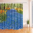 thumbnail image 1 of Cortina de ducha ABPHQTO de poliéster con flores azules en el Bosque 160x180 cm, 1 of 1