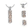 thumbnail image 6 of EHJRE Cylinder Urn Necklace Keepsake Jewelry Retro Stainless Steel Pendant Cremation Urn Holder for Father's Day Gift Cat and Rose Gold, 6 of 9
