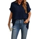 thumbnail image 5 of Txlixc, camisetas de manga corta para mujer, Color sólido/estampado, verano, cuello en V, blusas casuales sueltas, blusa, ropa de calle Txlixc Moda, 5 of 9