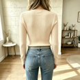 thumbnail image 4 of Women's Cardigan Sweater Button Down Ribbed Knit Long Sleeve Slim Fit Lightweight Cozy Fall Winter Knitwear Tops, 4 of 5