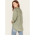 thumbnail image 4 of Velvet Heart Women's Washed Out Button Front Shirt Olive Large  US, 4 of 4