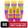 thumbnail image 1 of Exquisite 60 Neon Cups - 2 Ounce Shot Glasses for Your Blacklight Party, 1 of 12