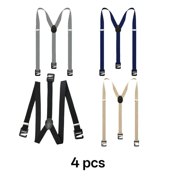 TELOLY 4 Pcs Mens Suspenders,Comfort Suspenders for Men,Suspenders for Men Heavy Duty,Multicolor