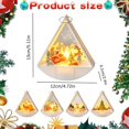 thumbnail image 3 of Clearance Under $4 LED Triangular Flameless Candle Light – 5.1 Inch Battery-Operated Windproof Christmas Lantern for Mantel, Tabletop, Window & Holiday Decor, Style B, 3 of 5