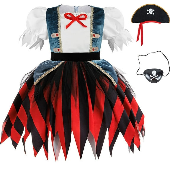 Girl Pirate Princess Costume Halloween Party Dress Up 18M-7Y