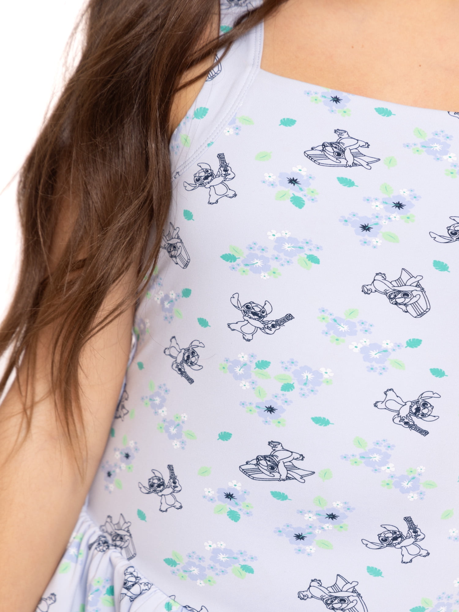 Stitch Girls Active Sleeveless Dress with Built-In Shorts, Sizes 4-12