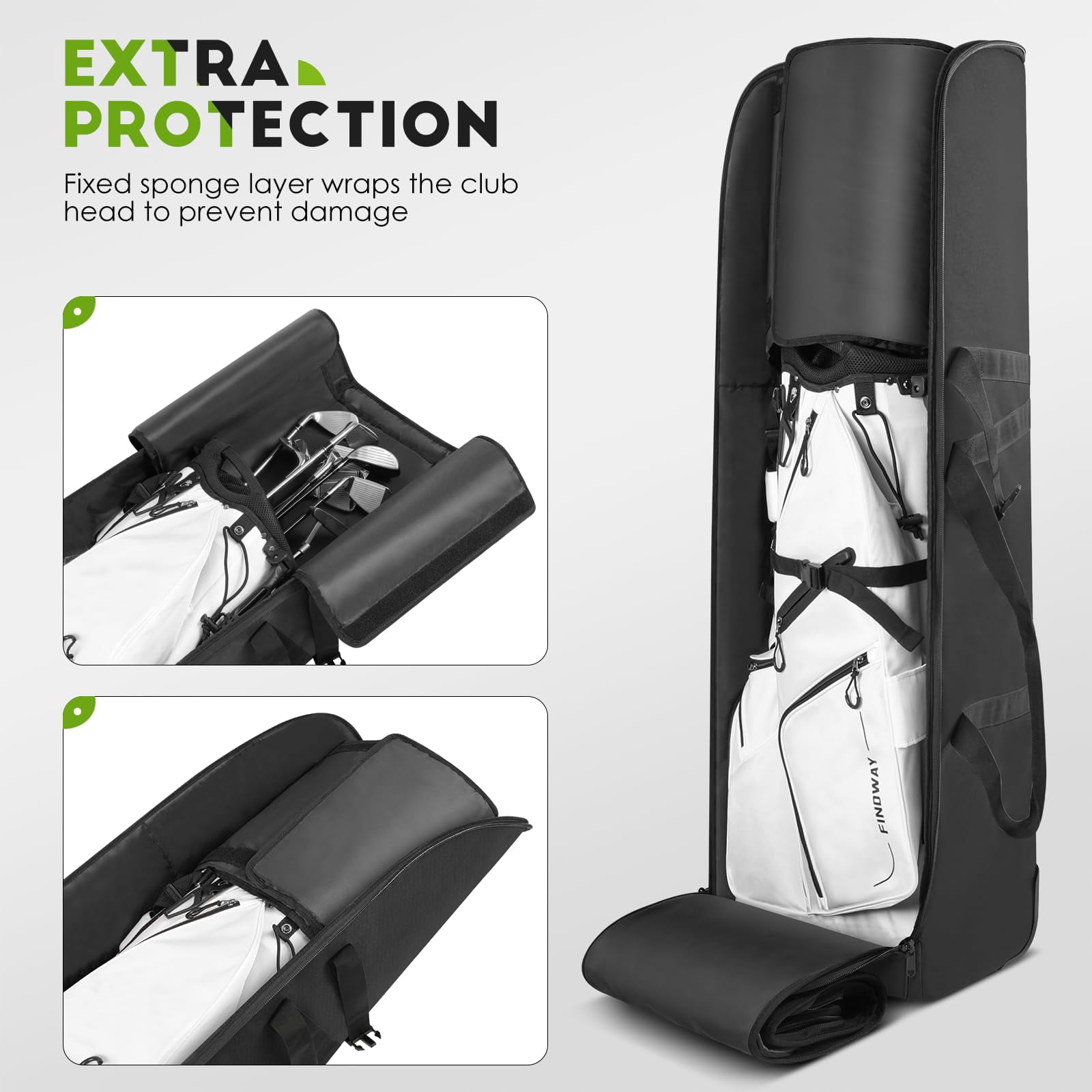 Golf Travel Bag For Airlines 900d Heavy Duty Oxford Case With Wheels  Cover Club Protector Liner Men Women