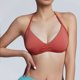 thumbnail image 2 of Sujetador deportivo sin espalda con tirantes para mujer - Copas acolchadas extraíbles, nailon-spandex - Sujetador de yoga y gimnasio con fruncido delantero - Tallas XS-XL, 2 of 5