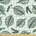 thumbnail image 2 of Ambesonne Leaves Fabric by the Yard Upholstery, Birch Detail Sketch Foliage, 1 Yard, White and Charcoal Grey, 2 of 5