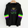 thumbnail image 5 of Felirenzacia Unisex Mardi Gras Hoodie, Carnival Hooded Pullover Tops for Women and Men, Long Sleeve with Stripes, S-2XL, 5 of 5