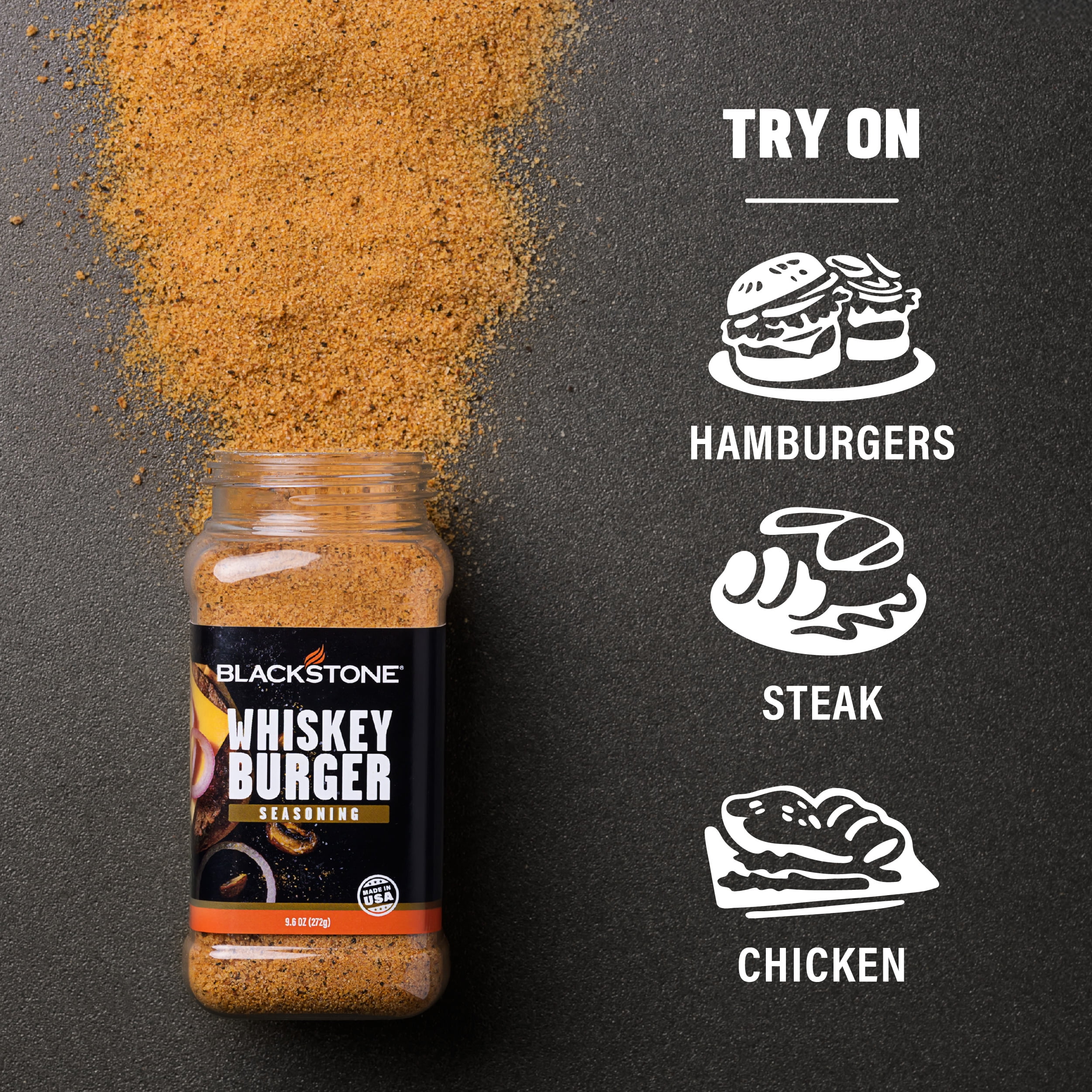 (2 pack) Blackstone Whiskey Burger Seasoning, 9.6 oz - Gluten-Free