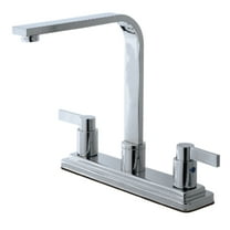 Kingston KB8791NDLLS NuvoFusion Two-Handle 8" Centerset Kitchen Faucet, Polished Chrome