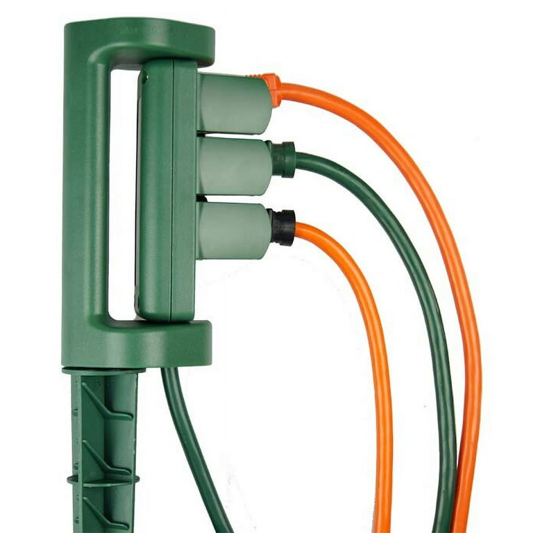 Hyper Tough Outdoor 3-Outlet Power Stake with Outlet Swivel Function, Green