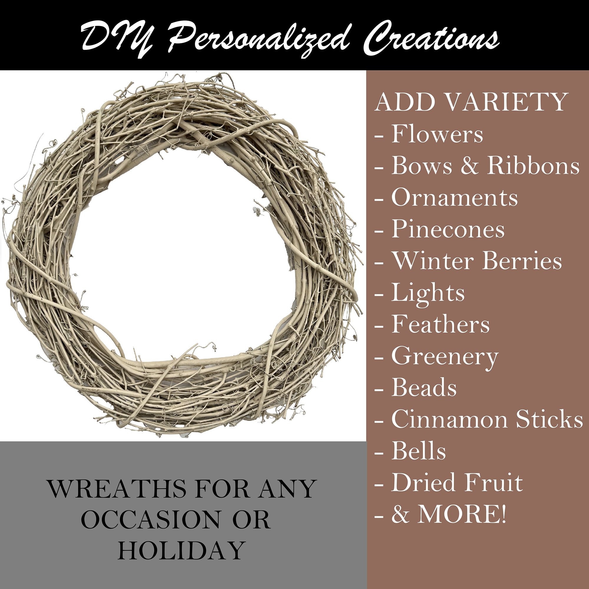 Kraft Lane: 18" Painted Grapevine Wreath - Hay - DIY Craft Projects, Handcrafted, In-Outdoor Decoration, Behr Paint, Seasonal-Holiday-Event-Home