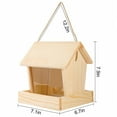 thumbnail image 3 of Gmogad Outdoor Wooden Bird Feeder with Inclined Roof Clear Panels, Automatic Feeding Tray with Lock Cover Keeps Bird Food Fresh Dry, Hanging Feeder for Balcony Deck Garden Backyard Birds, 3 of 6