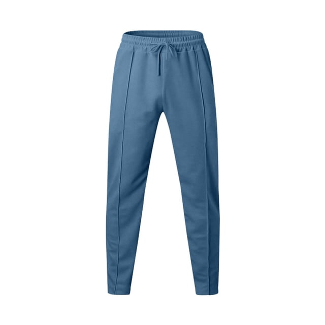 Amzcrzy Pantalones Hombre Clásicos Suaves Color Liso Trabajo Informales Ligeros Pierna Recta Cintura Elástica Holgados Cómodos Con Bolsillos Tallas M-3XL Azul