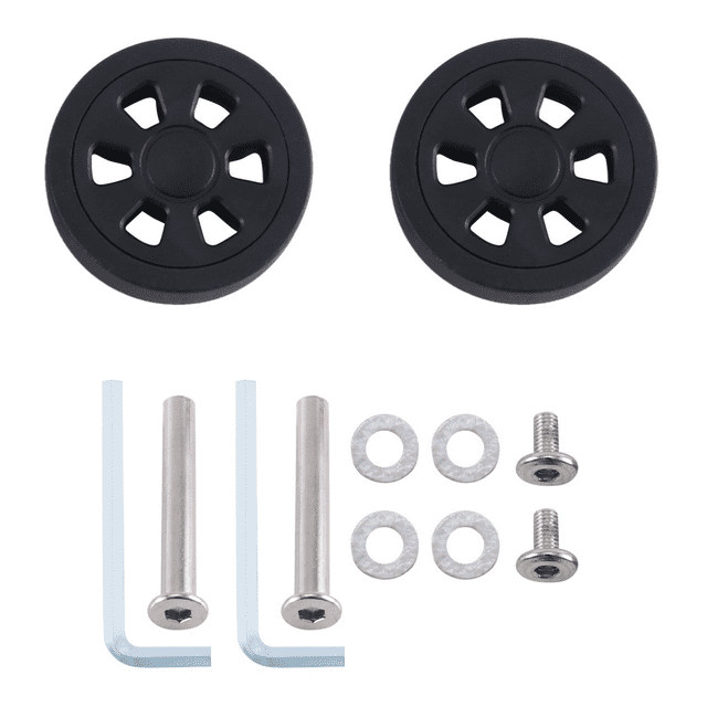 Roues de Remplacement pour Bagages 55mmx12mm Résistantes à l'Usure Protection Environnementale Roues de Remplacement pour Valise en PU Noir Paire