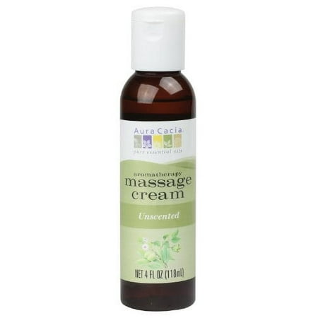 Aura Cacia Aromatherapy Massage Cream - Unscented - 4 oz