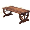 thumbnail image 3 of ZeloraGildan Wooden Garden Bench, Outdoor Rustic Wagon Wheel Bench with Armrest & Fir Construction for Garden Porch Backyard Patio Park,Rustic,39''L, 3 of 9