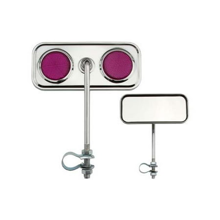 Two Rectangle Mirrors Chrome Purple Reflectors. Set of bike mirrors. Pair of bicycle mirrors. 2 bike (Best Of Bikes Zambia)