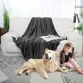 thumbnail image 4 of Unique Bargains Flannel Fleece Plush Throw Bed Soft Blanket Dark Gray 51" x 59", 4 of 6