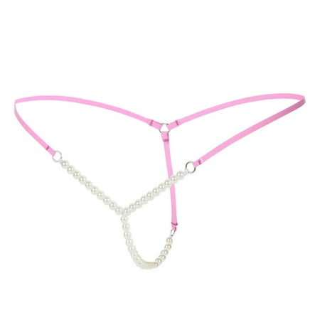 snowsong Womens Underwear Seamless Underwear Sexy Women Pearl G-String And Thongs Solid Low Waist Underwear HOT Panties for Women Leakproof Underwear Lingerie for Women Hot Pink One Size