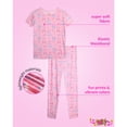 thumbnail image 2 of Sweet & Sassy Girls Pajama Set Super Soft Sleep Shirt and Pajama Pants Scrunchie 4 Piece, 2 of 7