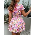 thumbnail image 2 of Vestido PRETTYGARDEN 2025 Floral Blanco Cuello en V Manga Corta M, 2 of 5