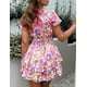 thumbnail image 2 of Vestido PRETTYGARDEN 2025 Floral Blanco Cuello en V Manga Corta Talla L, 2 of 5