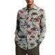 thumbnail image 1 of Chaqueta de chaqueta de lana con camisa de solapa ajustada con estampado de otoño e invierno para hombre Pompotops  oipoqjl11283, 1 of 3