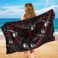 thumbnail image 4 of Kuiaobaty Skull Rose Print Car Seat Towels for Front Seats Crow Print Car Seat Shield Protector with Storage Bag Absorbent Microfiber Towels(Hot Yoga, Gym, Sports Accessories), 4 of 7