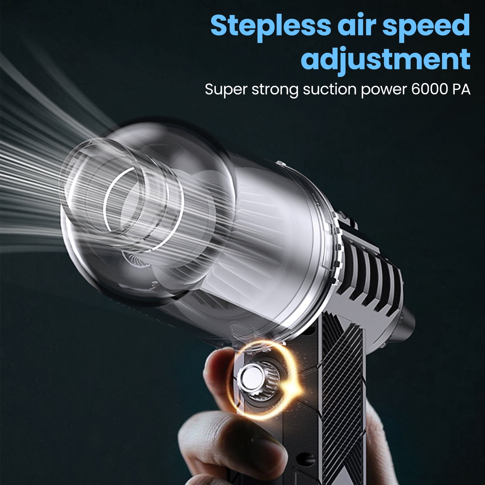 Aship Car Vacuum Blower 2-in-1, Brushless Handheld Vacuum, Rechargeable Battery Powered & Portable for Car Bikes Balls Home Office